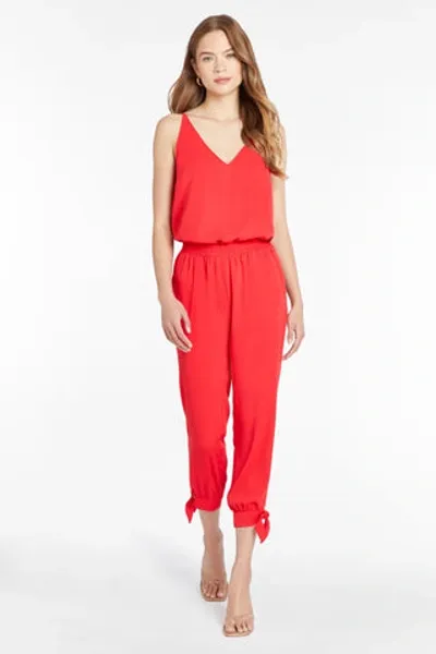 Amanda Uprichard Seville Jumpsuit In Lipstick