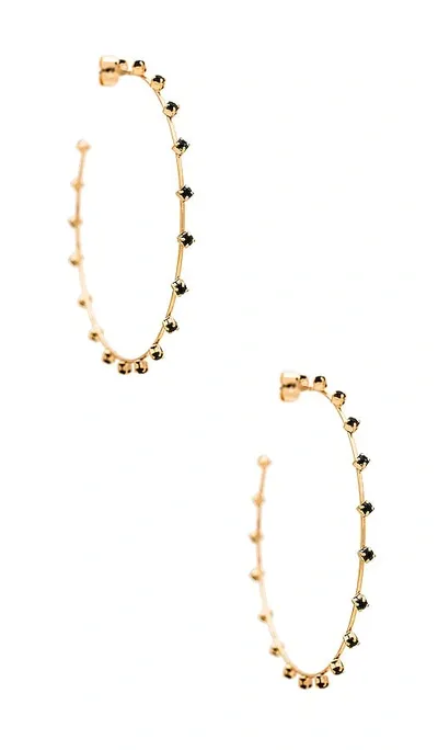 Ettika Studded Hoops In Metallic Gold