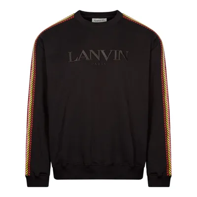 Lanvin Curb Lace Embellished Crewneck Sweatshirt In Black