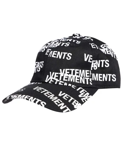 Vetements Logo Baseball Cap In Black