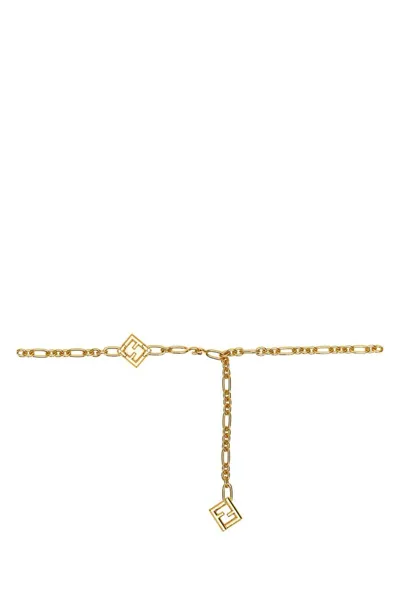 Fendi Ff Diamonds Chain Belt In Gold