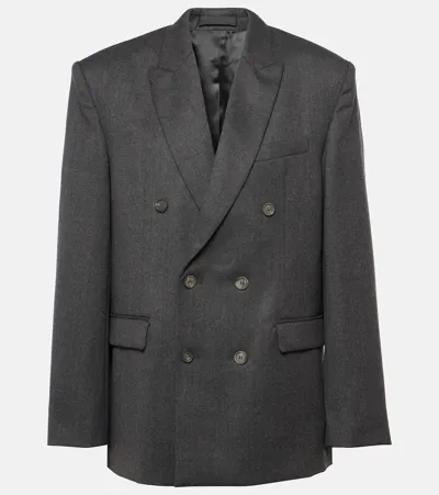 Wardrobe.nyc Double-breasted Wool Blazer In Grey