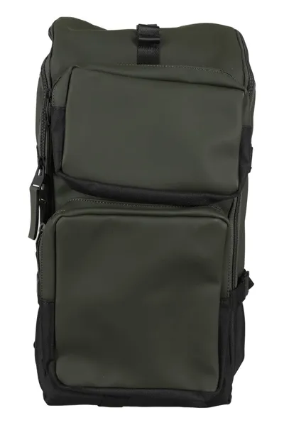 Rains Trail Cargo Zipped Backpack In Green