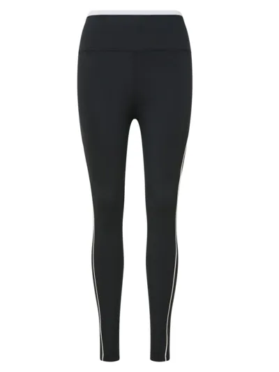 P.e Nation Womens Black Tempo Recycled-polyester-blend Leggings