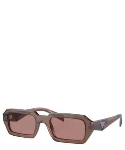 Prada Eyewear Rectangle Frame Sunglasses In Brown