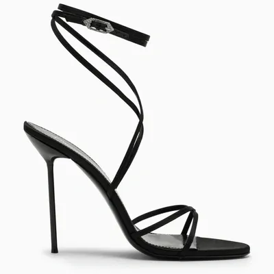 Paris Texas 110mm Lace-up Sandals In Black