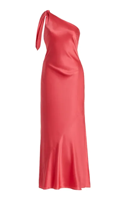 Cult Gaia Kamila Single Shoulder Silk Gown In Pink