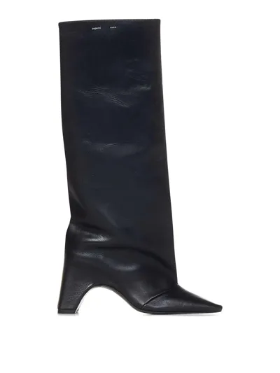 Coperni Leather Knee-high Boots In Black