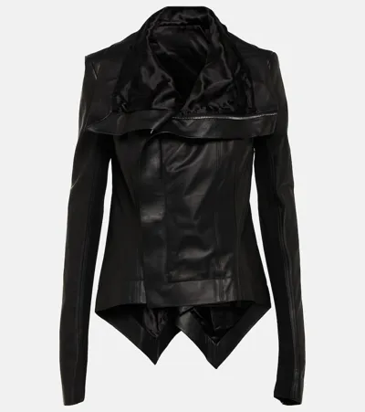 Rick Owens Naska Biker Biker Jacket In Black Leather