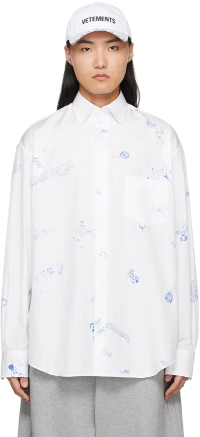 Vetements White Scribbled Shirt