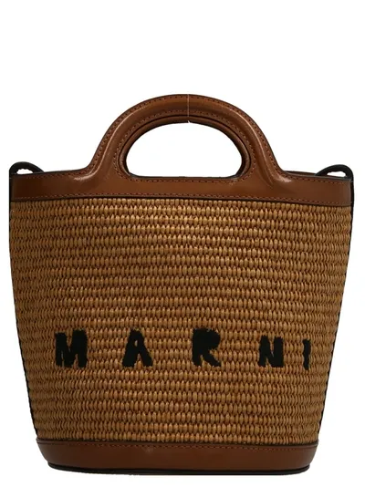 Marni Tropicalia Mini Crossbody Bag In 浅褐色的