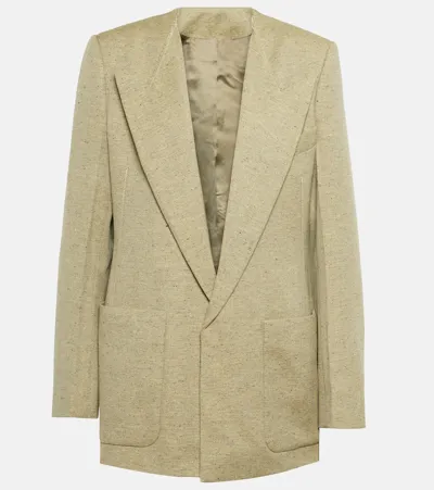 Victoria Beckham Wool-blend Twill Blazer In Green