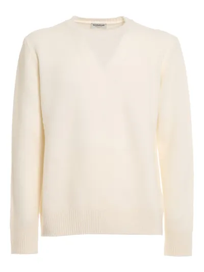 Dondup Fluffy Wool Sweater In White