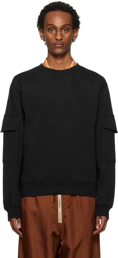 Dries Van Noten Black Cargo Sweatshirt In 900 Black