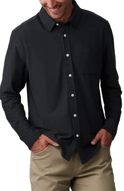 Rhone Wfh Knit Button-up Shirt In Black