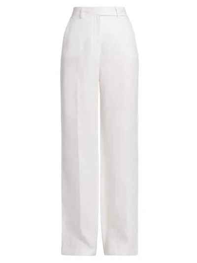 Kiton Wide-leg Viscose Trousers In White