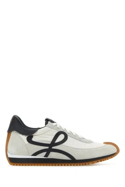 Loewe Flow Runner Monogram-embroidered Suede Low-top Trainers In Multicolor