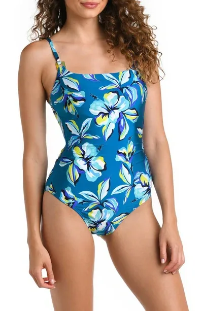 La Blanca Hibiscus-print One-piece Swimsuit In Multi