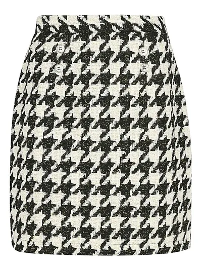 5 Progress Houndstooth Mini Skirt In White