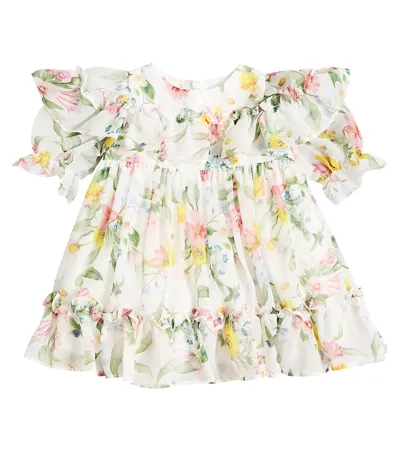 Patachou Kids' Baby Ruffled Floral Dress In Multicoloured