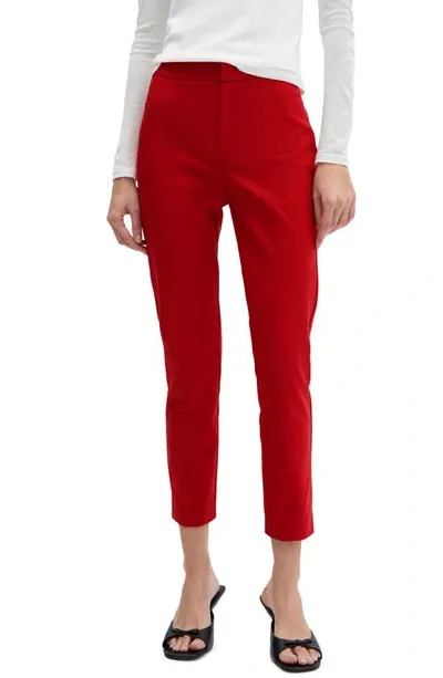 Mango Crop Skinny Trousers Red