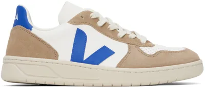 Veja White V-10 Leather Sneakers