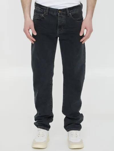 Saint Laurent Slim Denim Jeans In Gray