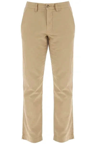 Polo Ralph Lauren Linen And Cotton Blend Pants For In Beige