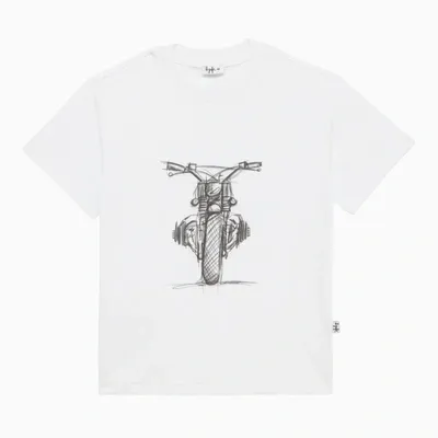 Il Gufo Kids' Boys White Cotton Motorbike T-shirt