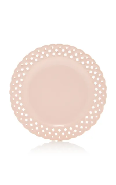 Moda Domus Openwork Creamware Dessert Plate In Pink