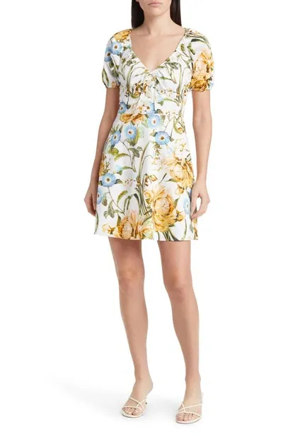 Favorite Daughter The Beloved Floral Stretch Cotton Minidress In Botanical Tangle