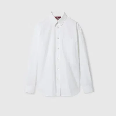 Gucci Cotton Poplin Shirt With Detail In White