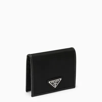 Prada Black Wallet In Nylon E Saffiano