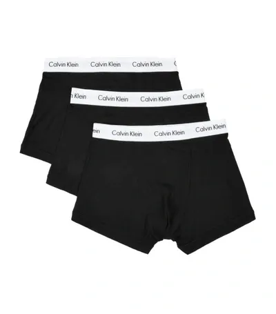 Calvin Klein Underwear Three-pack Stretch-cotton Boxer Briefs In Black