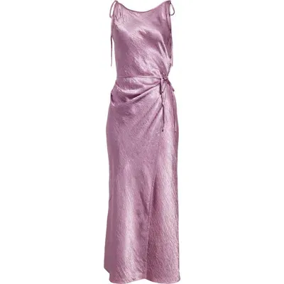 Acne Studios Crinkled Satin Dress In Purple