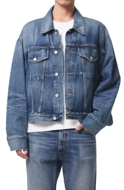 Agolde Dorian Denim Trucker Jacket In Blue