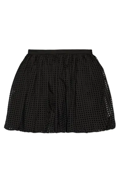 Alaïa Polka Dot Pattern Mini Skirt In Black