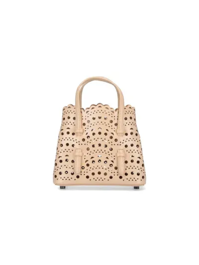 Alaïa 'mina 16 Vienne' Micro Tote Bag In Brown