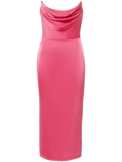 Alex Perry Corset-style Satin Dress In Pink