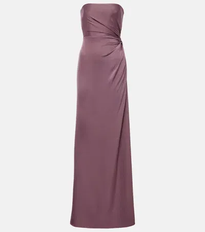 Alex Perry Strapless Satin Crêpe Gown In Pink