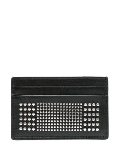 Alexander Mcqueen Alexander Mc Queen Studded Leather Card Case In Black