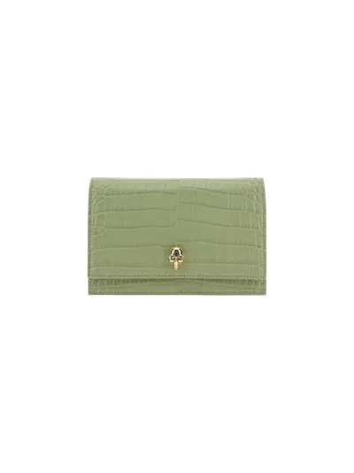 Alexander Mcqueen Skull Mini Shoulder Bag In Green