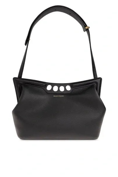 Alexander Mcqueen The Peak Shoulder Bag In Black