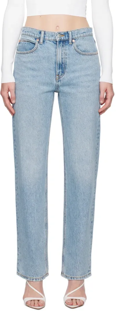 Alexander Wang Blue Ez Mid-rise Straight-leg Jeans In Vntge F Indgo 471a