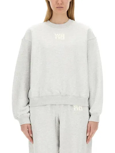 Alexander Wang T Sweatshirt With Logo In Grey