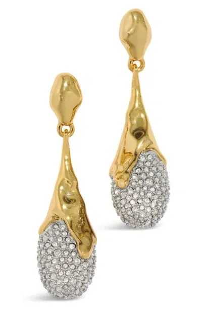 Alexis Bittar Solanales Crystal Teardrop Earrings In Gold