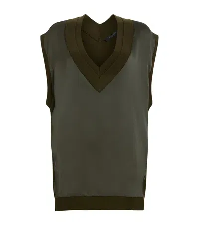 Allsaints Wool Sleeveless Bern Sweater In Green