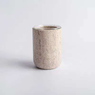 Andjacob Decor Less Is More Toothbrush Holder In Travertine Marble