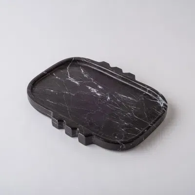 Andjacob Decor Tauro Tray In Black Marble