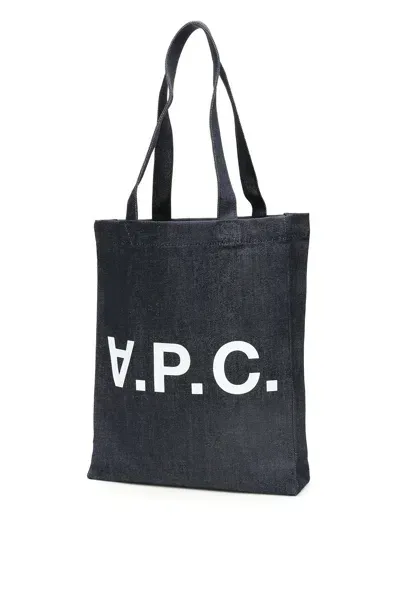 Apc Laure Denim Tote Bag In Blue